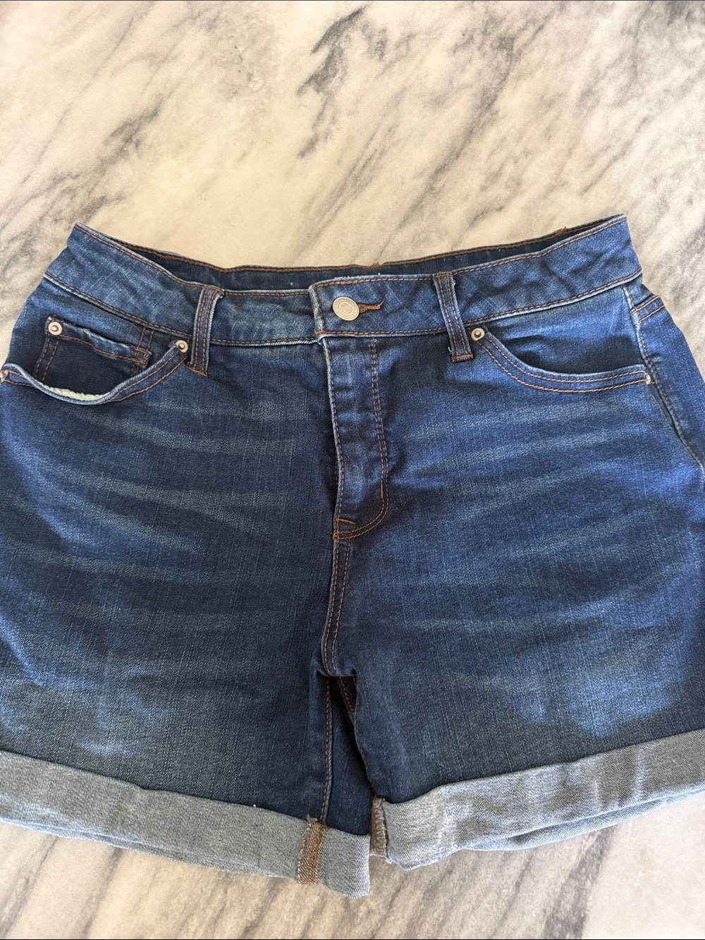 Time and Tru Dark Blue Denim Jean Shorts